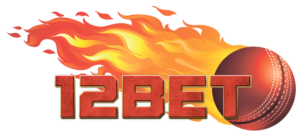 12bet logo on the background of a burning cricket ball